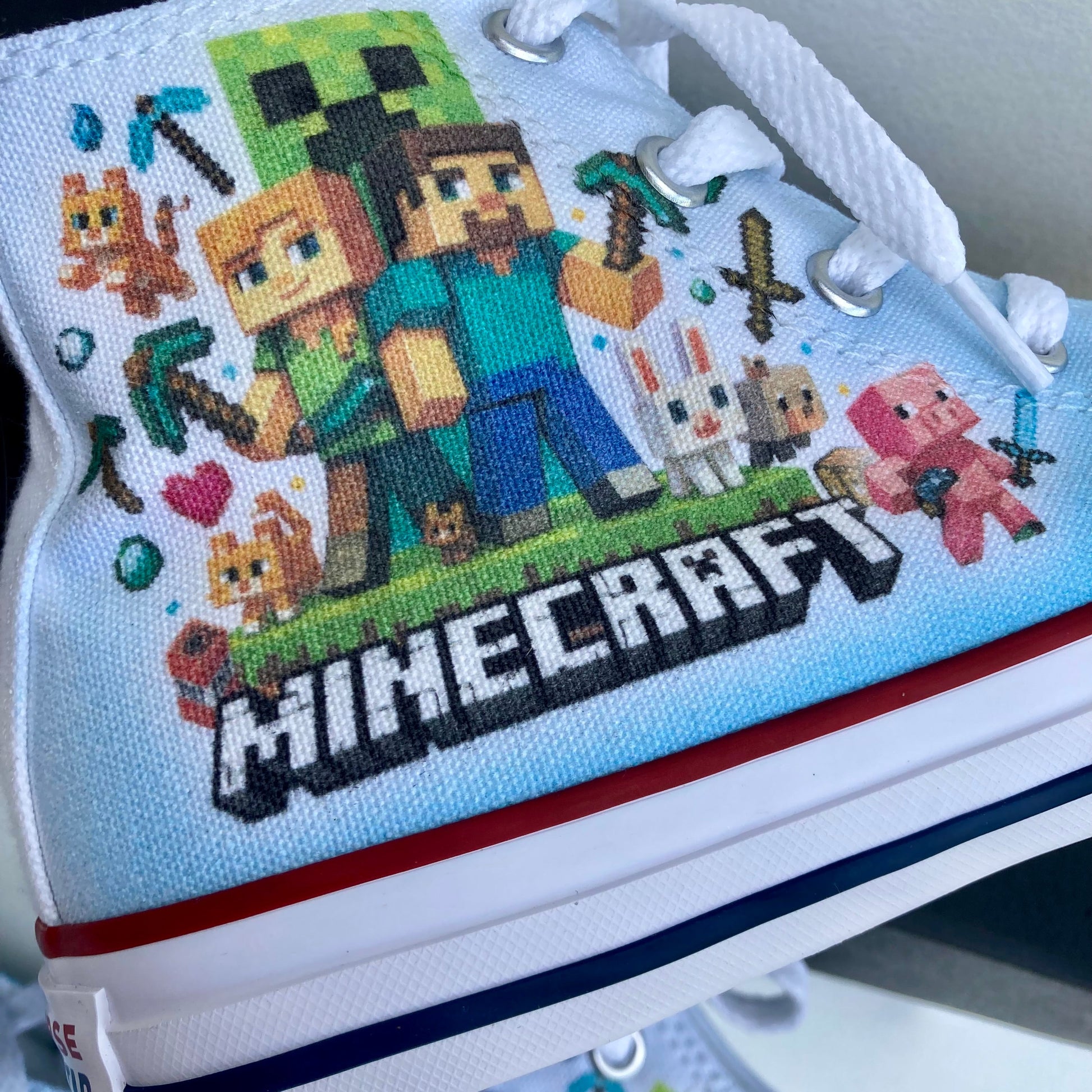 Minecraft steve converse sneakers
