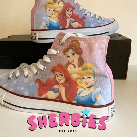 disney princess custom converse high top sneakers