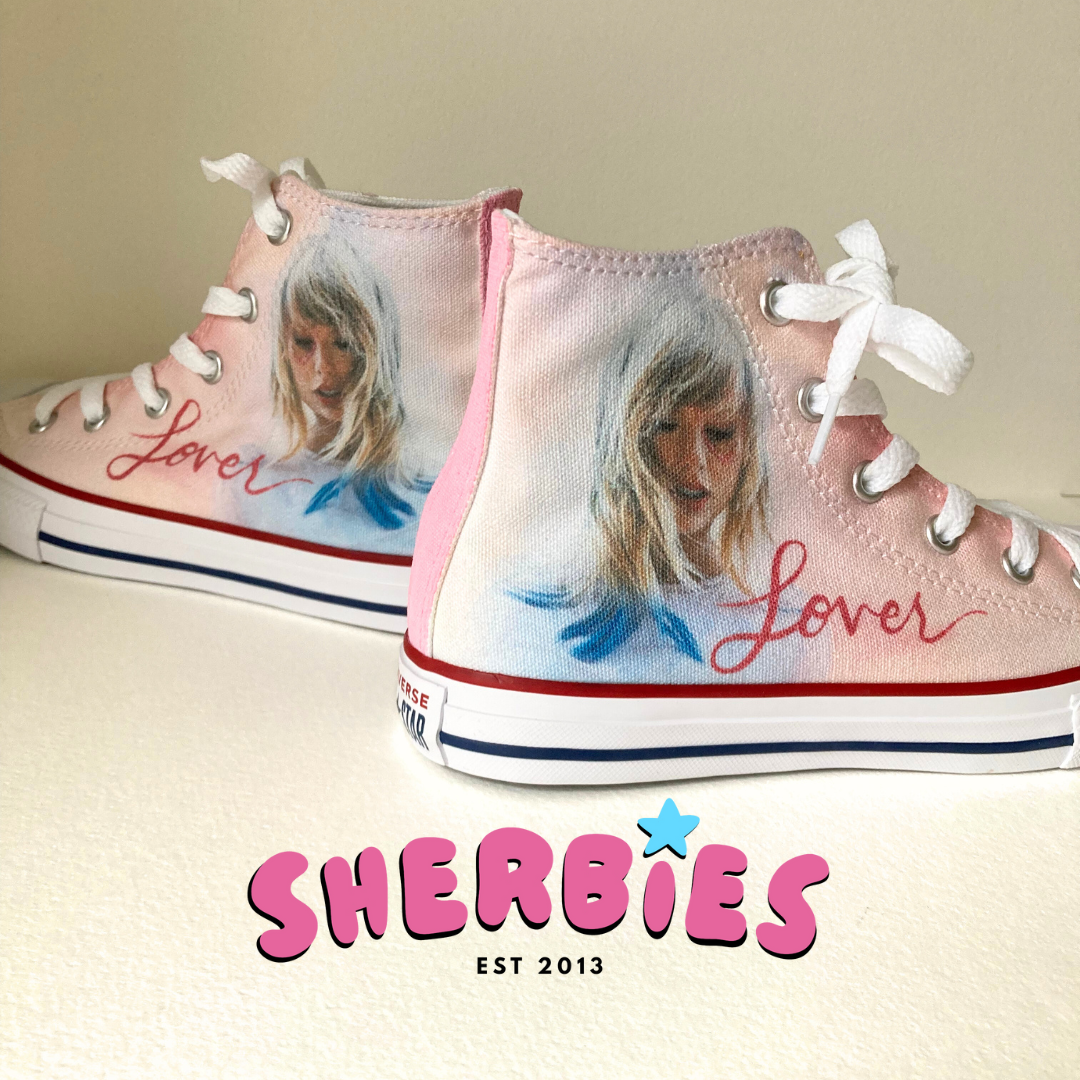 taylor swift lover era converse high top sneakers