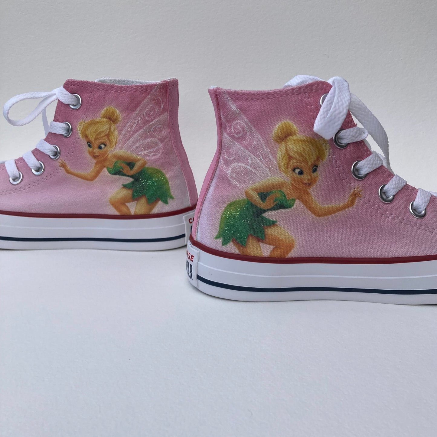 Gorgeous pink tinkerbell custom shoes