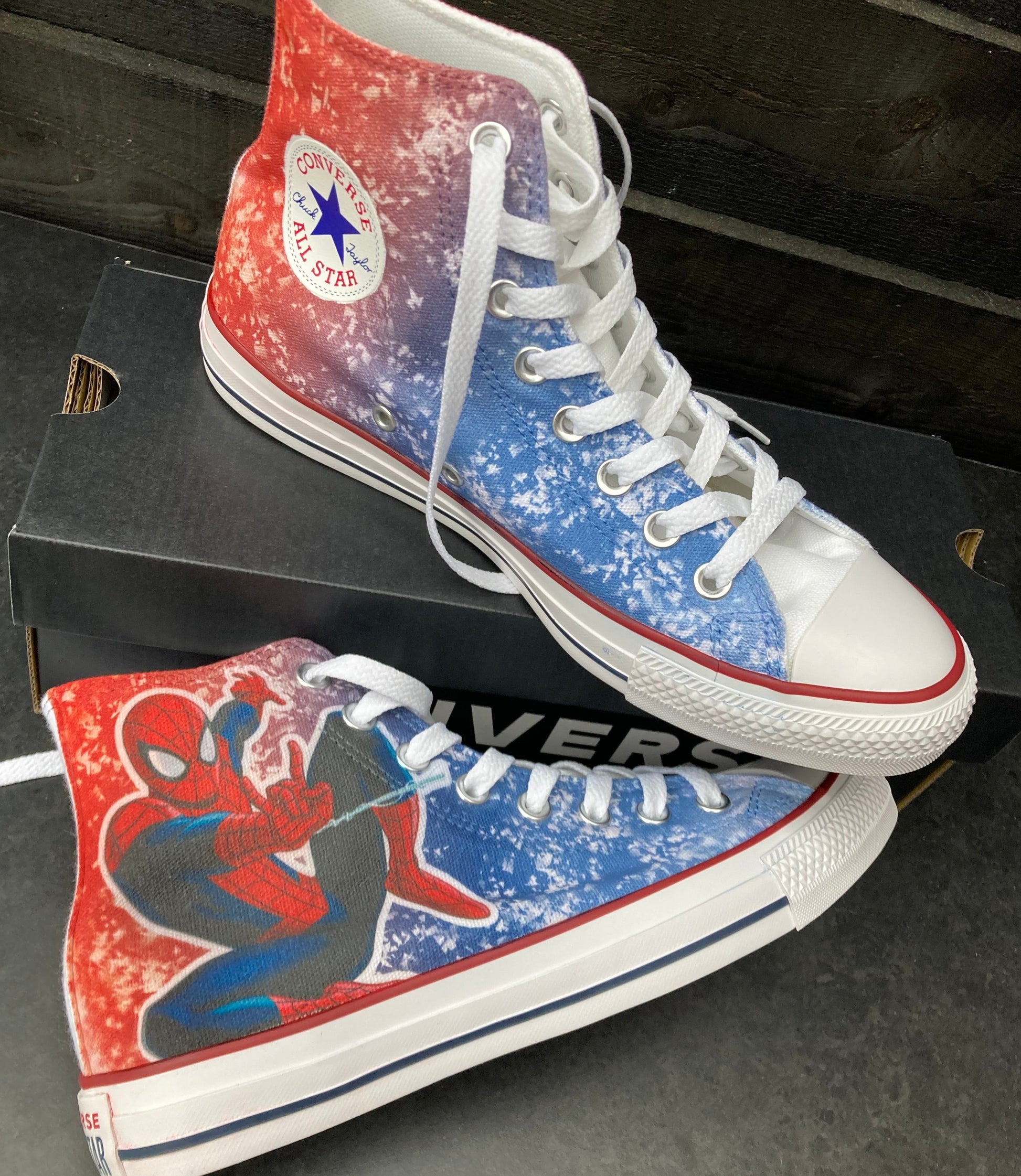 spider-man converse custom shoes