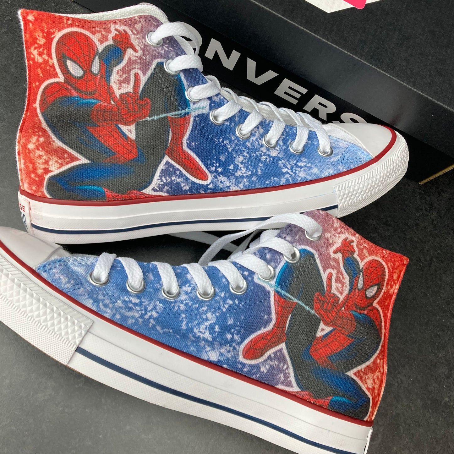 custom spider-man converse shoes