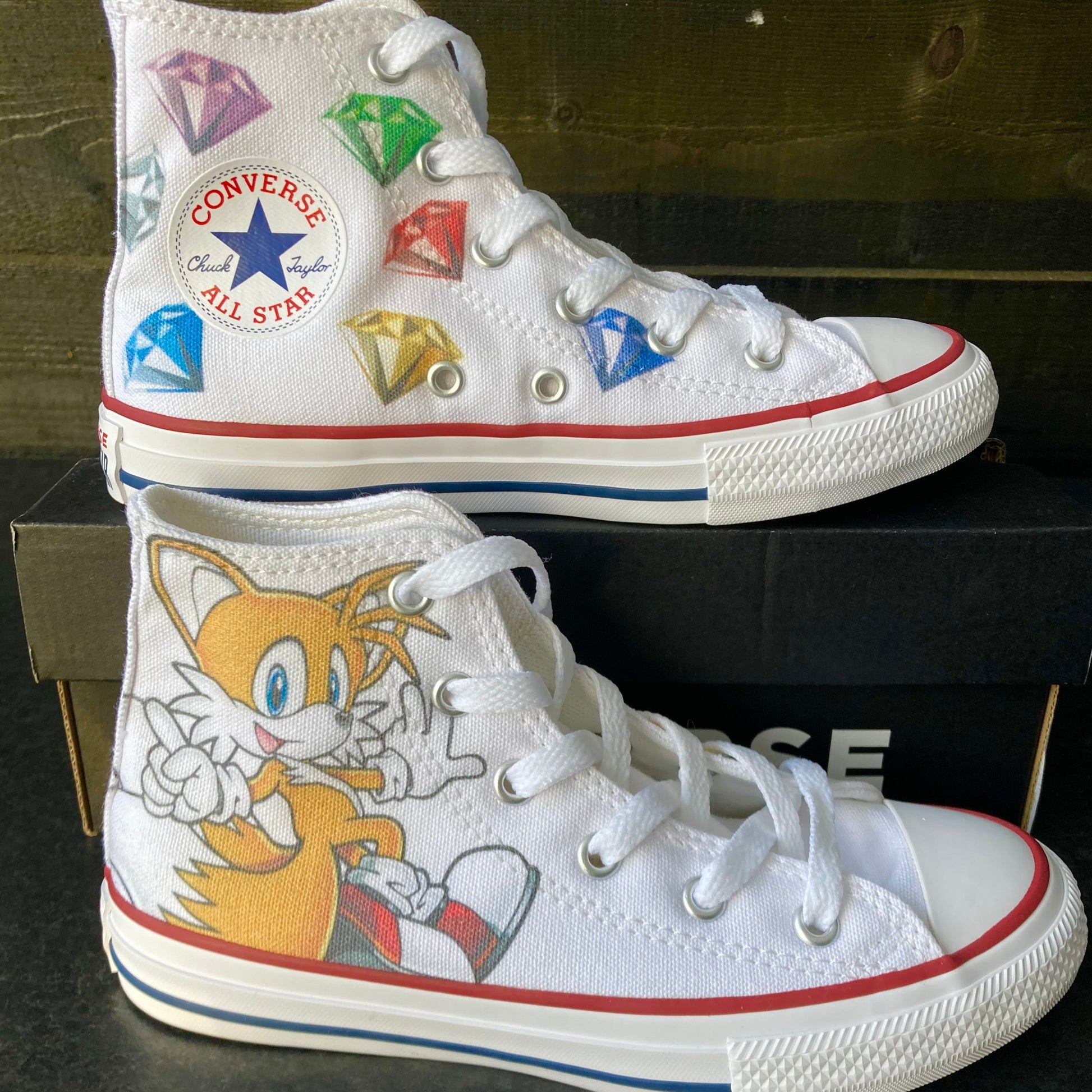 TAILS AND THE CHAOS EMERALDS CONVERSE SNEAKERS