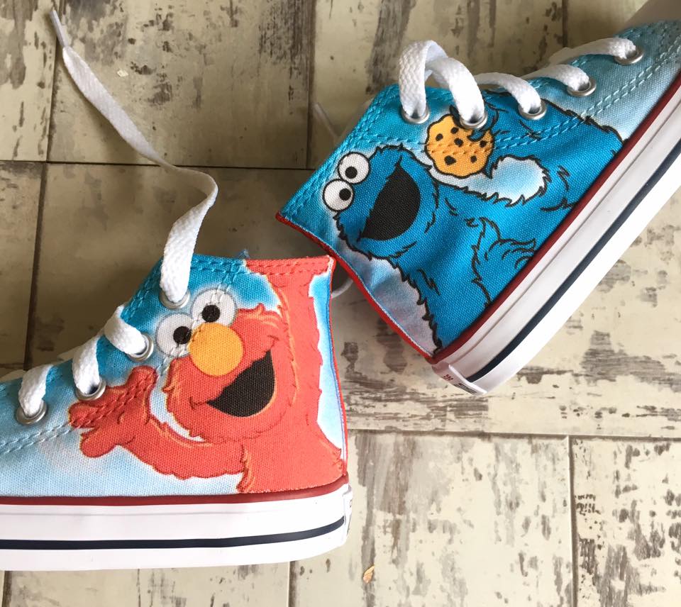 elmo and cookie monster shoes