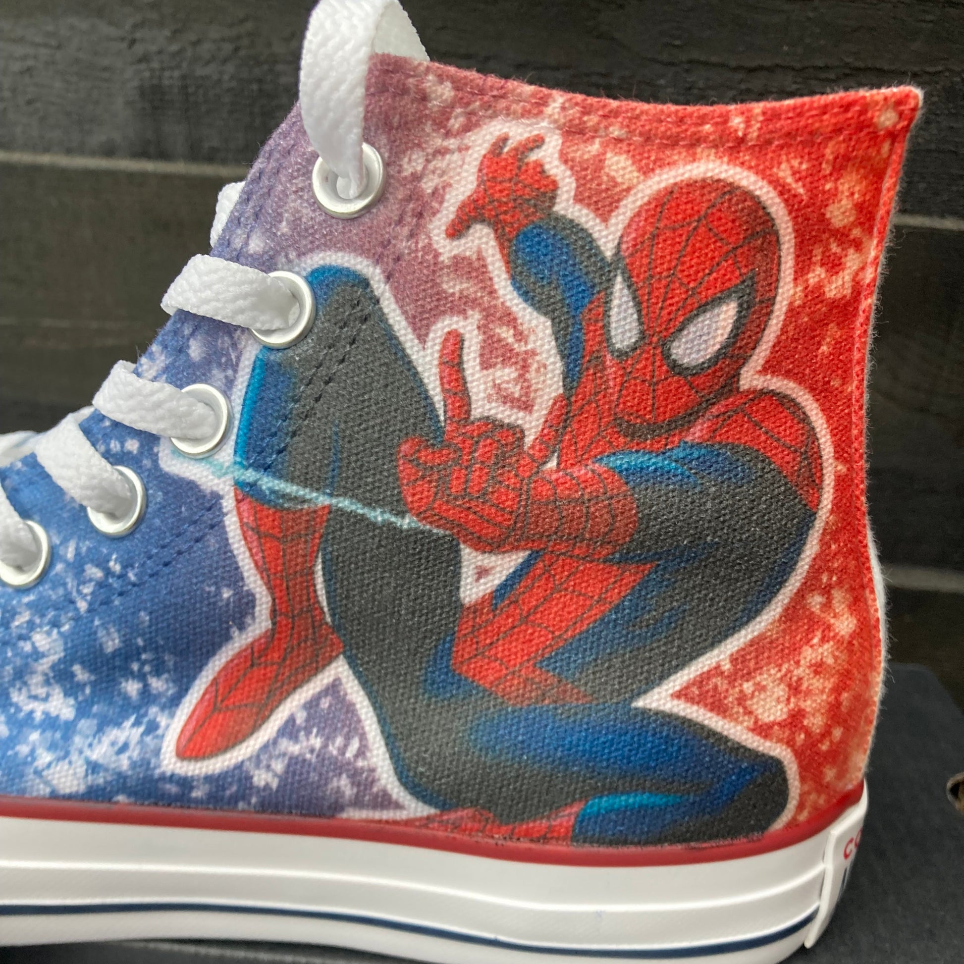 spiderman customized converse